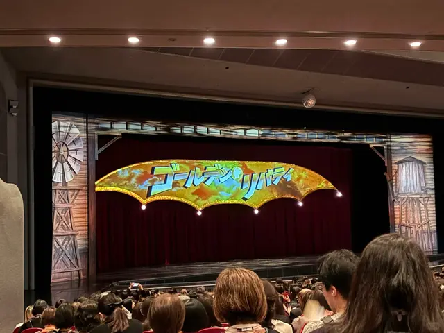 从观众席看舞台,开演前的幕布和布景